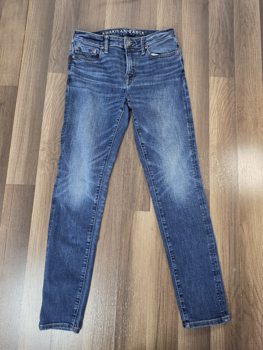 American Eagle AirFlex+ Temp Tech Skinny Jeans Whiskering Streetwear Classic. 30